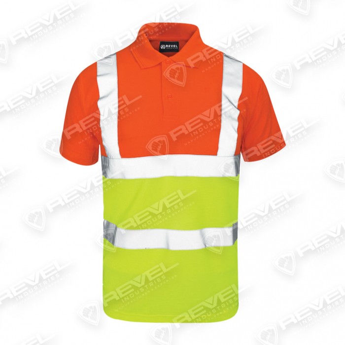 HI VIS 2 tone polyester/cotton polo shirt